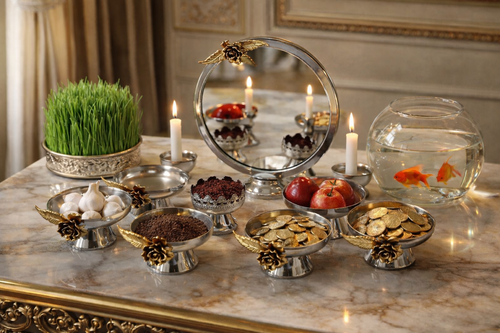 هفت سین جام آبکاری شده رنگ ثابت