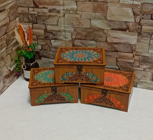 تی بگ چوبی سنتی به همراه زیر لیوانی