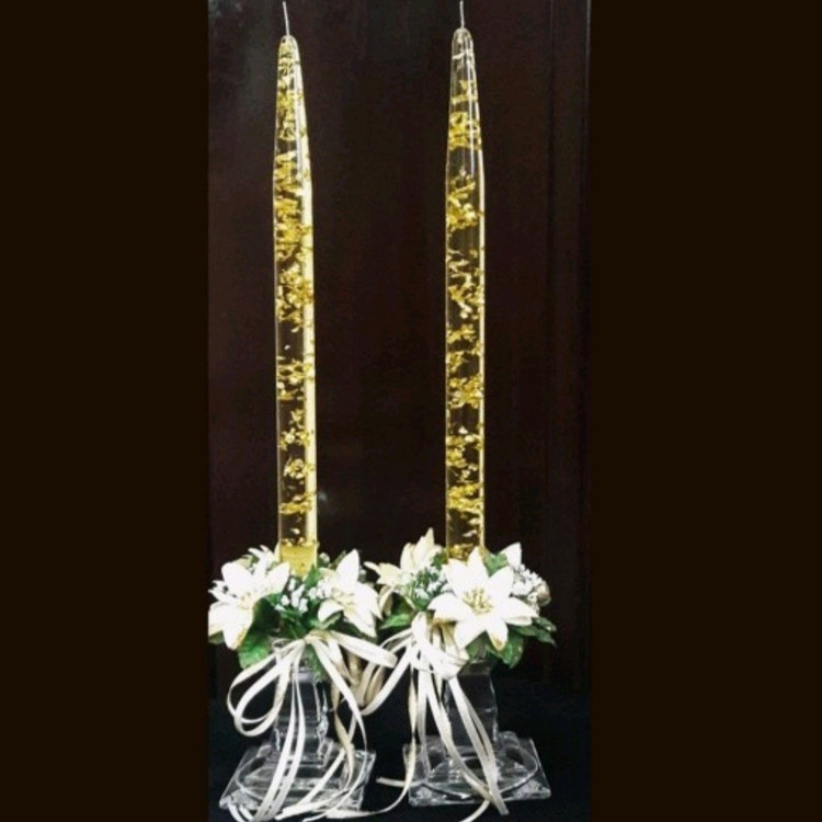 شمع کریستالی طلایی 20 سانت